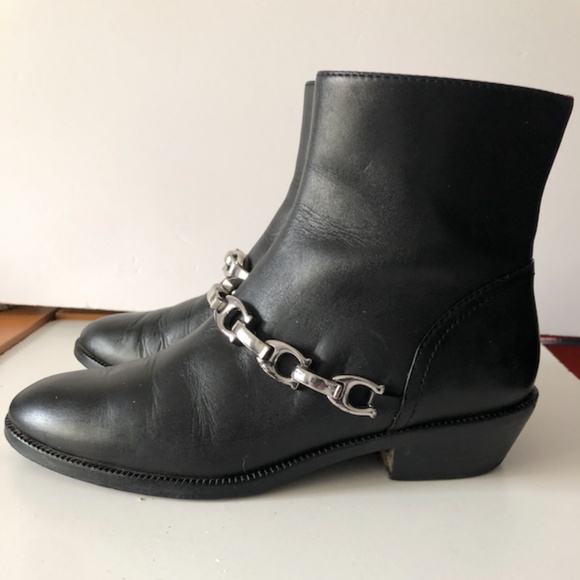 Coach Allen Black Leather Chain Embellished Bootie - Picture 6 of 7